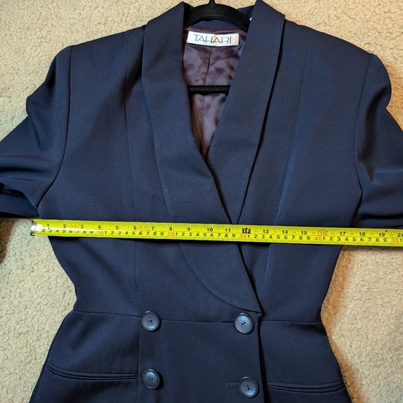 Vintage Tahari Wool Double Breasted Blazer Sz 4 80s - Picture 12 of 16